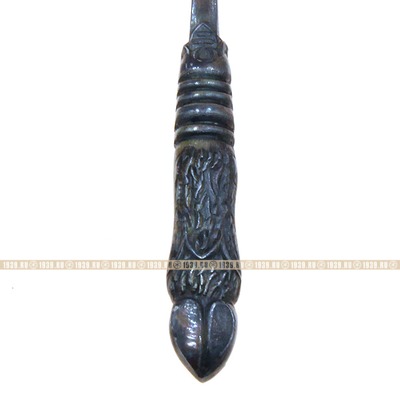 Антикварная серебряная ложечка на счастье или подарок на первый зубик, с символом дикой свинки №3. Веймарская Республика 1910-1920 год