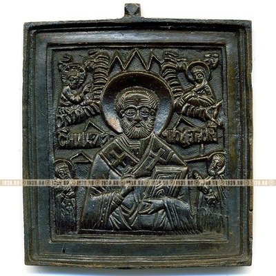 Старинная икона образок 19 века Икона Святитель Николай Чудотворец.