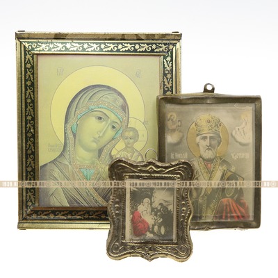 Три иконы Казанская, Николай чудотворец и Рождество