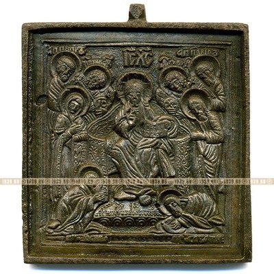 Старинная литая бронзовая икона Седмица, Россия 19 век.