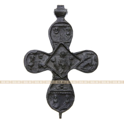 Крупный старинный бронзовый наперсный крест 