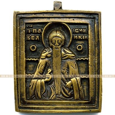 Старинная икона Святой Преподобный Паисий Великий, хранитель семьи и душевного равновесия. Россия 1850-1890 год