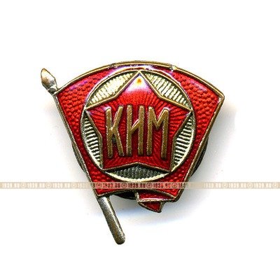 Членский знак КИМ - Коммунистический Интернационал Молодежи. Редкость.