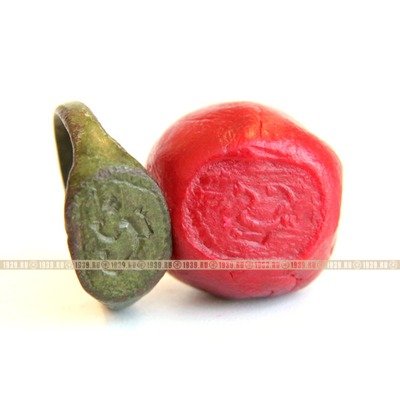 Старинный славянский перстень или перстень оберег с Лютым Зверем. Средневековая Русь.