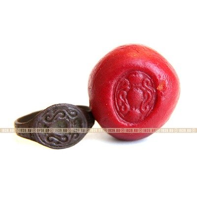 Старинный перстень печать с геральдическим символом, Россия 18-19 век.