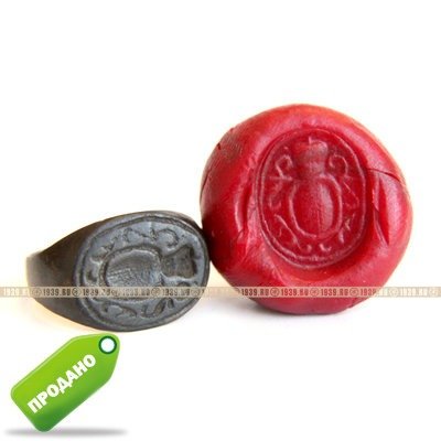 Старинный перстень печать с геральдическим символом, Россия 18-19 век.