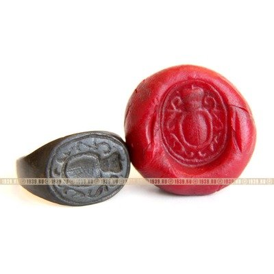 Старинный перстень печать с геральдическим символом, Россия 18-19 век.