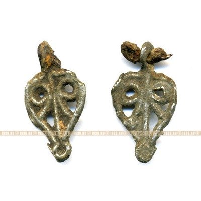 Бронзовое женское шумящее украшение - оберег. Южные Славяне XII-XV век.