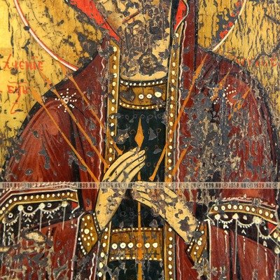 Старинная икона уральского письма Божья Матерь Умягчение злых сердец. Россия середина 19 века.