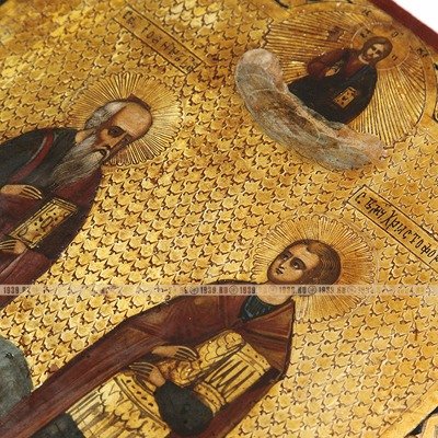 Старинная икона Святой Христофор и Святой Иоанн Богослов. Россия XIX век.