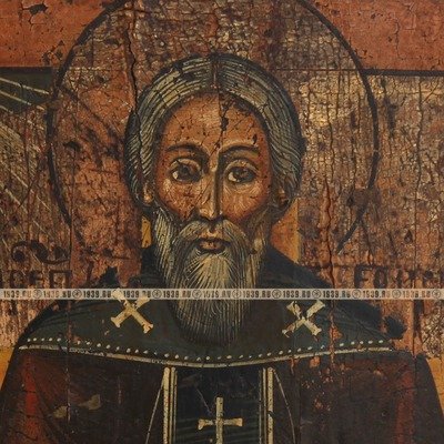 Старинная писаная православная икона Святой прорицатель преподобный Иеремия Печерский. Россия середина 19 века.