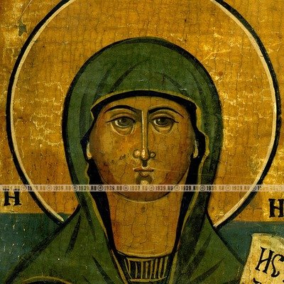 Старинная писаная заказная икона Святая Анна Пророчица. Россия 19 век.