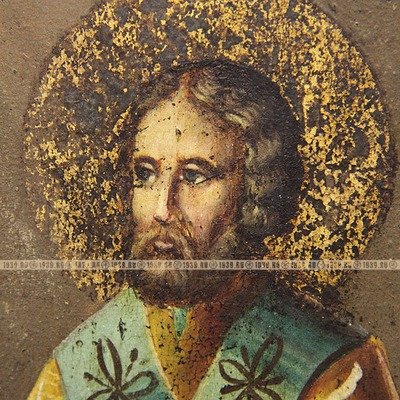 Большая старинная православная икона Три Святителя или Отцы основатели Православной церкви. Россия 19 век.