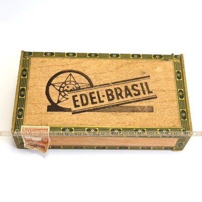 Деревянная коробка настоящих бразильских сигар Edel-Brasil поставка для Вермахта, не вскрывалась!