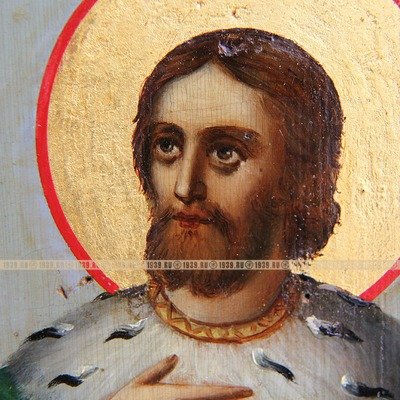 Старинная икона 19 века Явление Пресвятой Богородицы святому благоверному князю Андрею Боголюбскому.