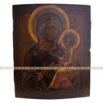 Старинная православная Тихвинская икона Божией Матери, Россия 19 век.
