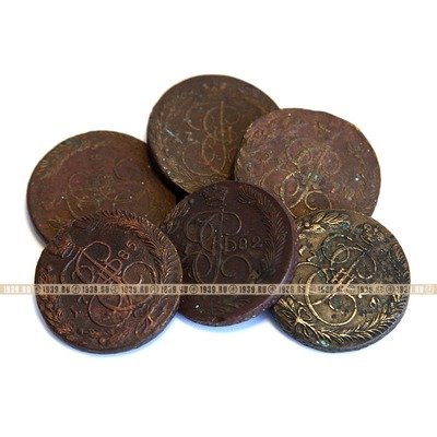 Подборка из 6 пятаков Императрицы Евкатерины 1768, 1770,1777, 1778, 1782 и 1785 год.