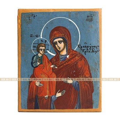 Маленькая старинная икона Божией Матери «Троеручица», целительница и покровительница людей ремесленных профессий. Россия 1860-1880 год