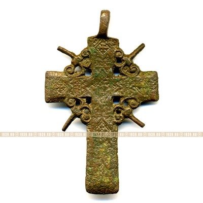 Старинный православный нательный крестик крупного размера, Россия 1790-1840 год