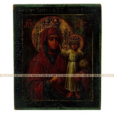 Старинная дорожная икона Богородица Призри на Смирение, икона Богородицы заступницы и целительницы. Россия XIX век.