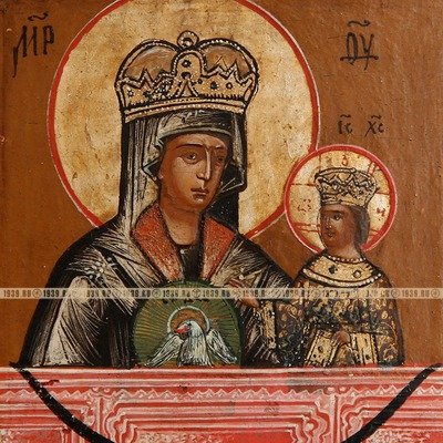Старинная Богородничная Четырехчастная икона с Распятием Господним. Россия, Сызрань, XIX век