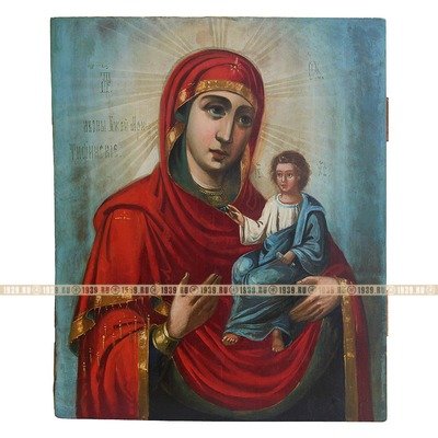 Старинная икона Божья Матерь Тихвинская, 