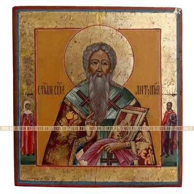 Старинная старообрядческая икона святого Антипы целителя. Россия, Ветка, XIX век.