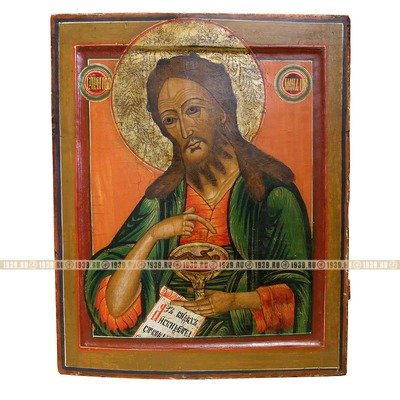Старинная икона Иоанна Предтечи из старообрядческого малого Деисусного чина. Россия, Поволжье середина XIX века.