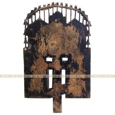 Большое Патриаршее распятие или старинный бронзовый крест Распятие Христово с избранными иконами 39 см. Русское медное литье начало XIX века.