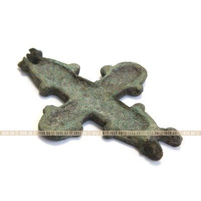 Древний крест энколпион-реликварий из двух створок Распятие Христово и Голгофский крест. Русь XII век