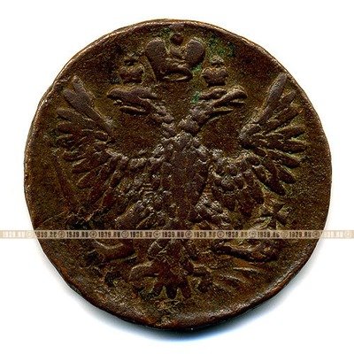 Старинная русская медная монета Деньга 1751 г