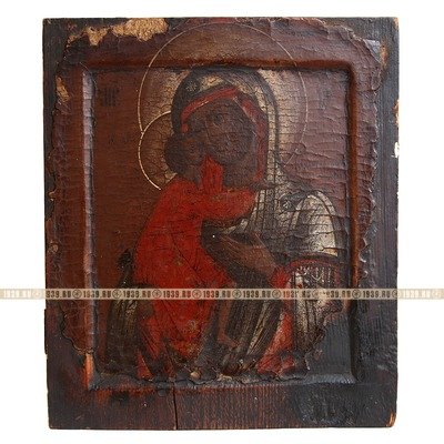 Старинная Феодоровская икона Божьей Матери, Поможительница в родах. Россия XIX век.