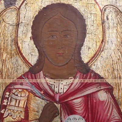 Старинная старообрядческая икона «Святой Архангел Михаил с избранными святыми». Россия, XIX век.