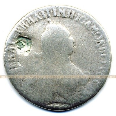 Старинная русская монета царский серебряный Полуполтинник 1765г. ММД EI