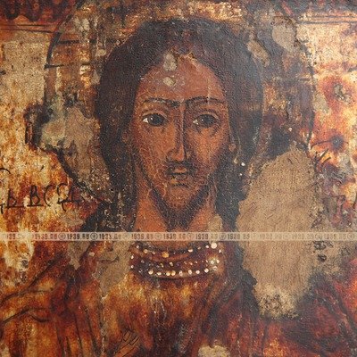 Старинная икона Господь Вседержитель. Российская провинция XVIII век