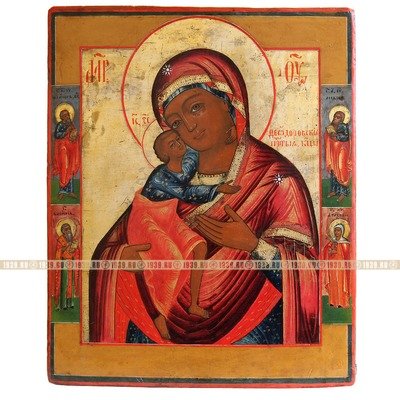 Старинная коллекционная икона Пресвятая Богородица Феодоровская «поможительница в родах». Россия, Ветка-Новозыбков XIX век.