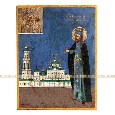 Старинная иконка Святого целителя и чудотворца Феодосия Тотемского. Россия XIX век.