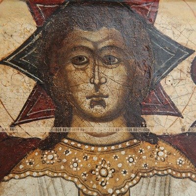 Редкая старинная икона Спас Благое Молчание или Ангел Великого Совета. Россия XIX век.
