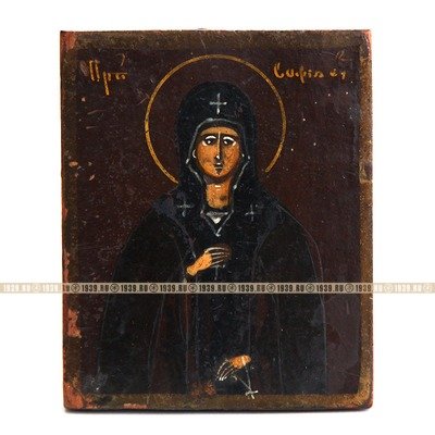 Старинная паломническая икона Святой Преподобной Софии Суздальской. Россия, Суздаль XIX век.