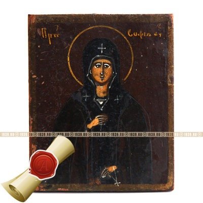 Старинная паломническая икона Святой Преподобной Софии Суздальской. Россия, Суздаль XIX век.