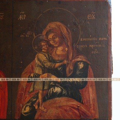 Старинная четырехчастная Богородничная икона «домашний богородничный иконостас». Россия, XVIII век.