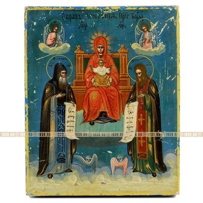 Старинная деревянная икона Печерской Божьей Матери (Свенская Печерская икона Божией Матери). Россия, Киев XIX век.
